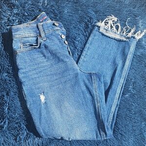 Blue Distressed Women's Jeans